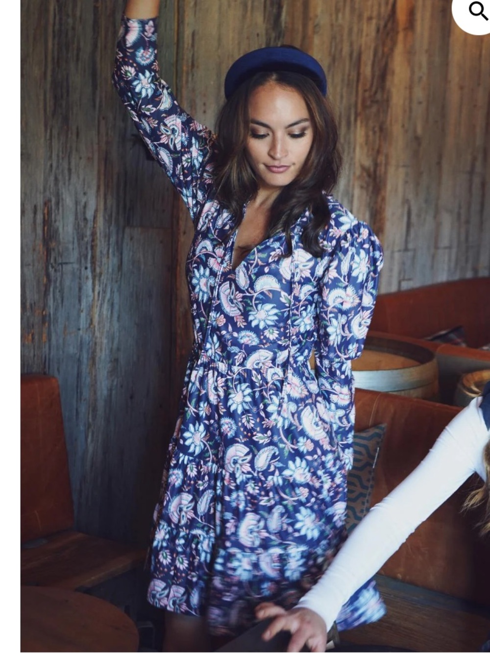SMITH & QUINN Rosemary Dress Blue Floral Print Size Small